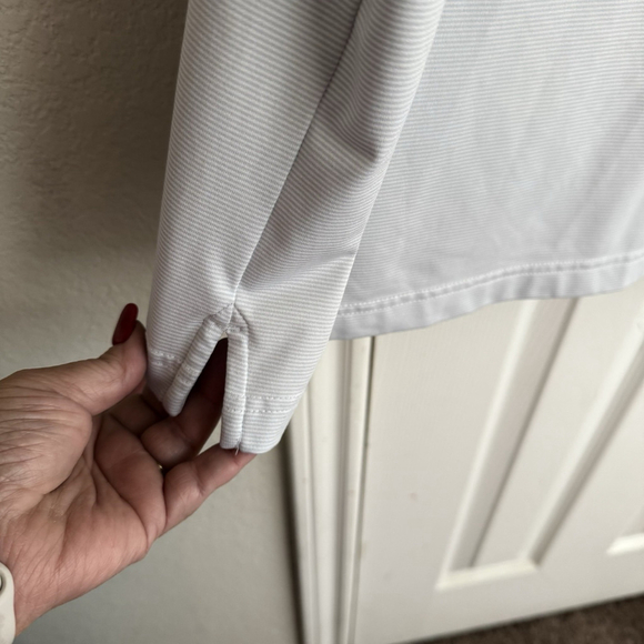 Callaway Opti Dry XL Light Blue & White Striped Performance Golf Shirt - Picture 6 of 9